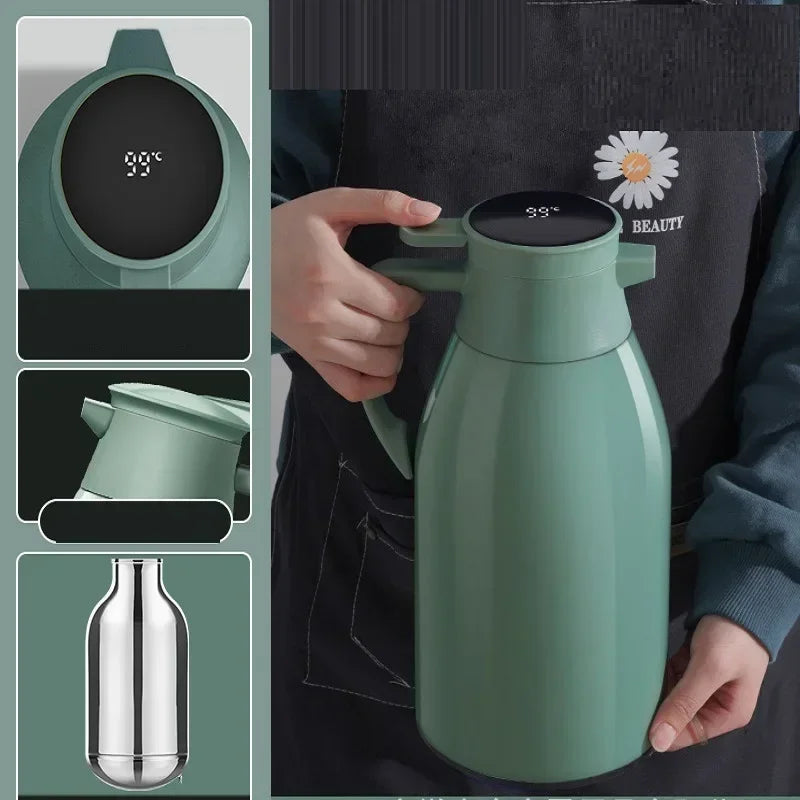 Xiaomi 2L Coffee Thermos Household Digital Display Glass Liner Vacuum Flasks Large Capacity Water Bottle Kitchen Thermal Kettle