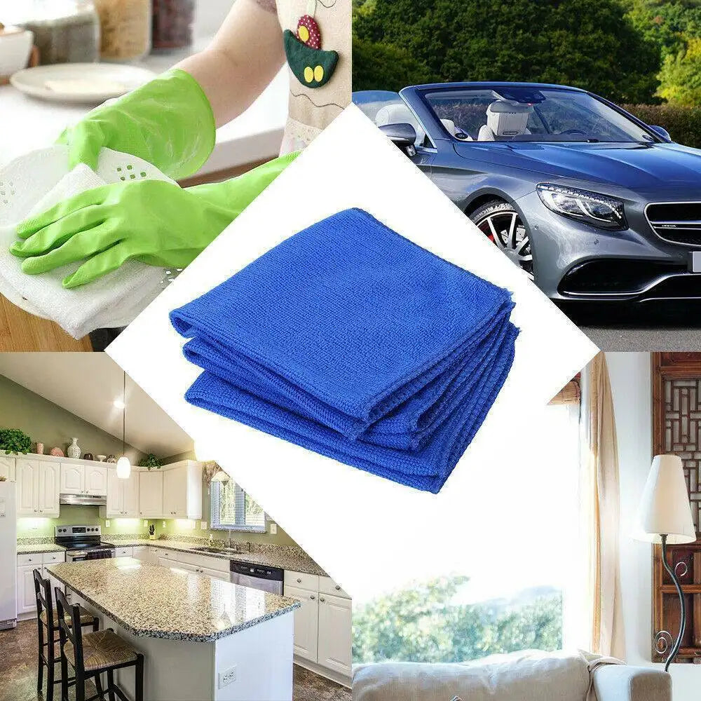 50 x LARGE MICROFIBRE CLEANING AUTO CAR DETAILING SOFT CLOTHS WASH TOWEL DUSTER