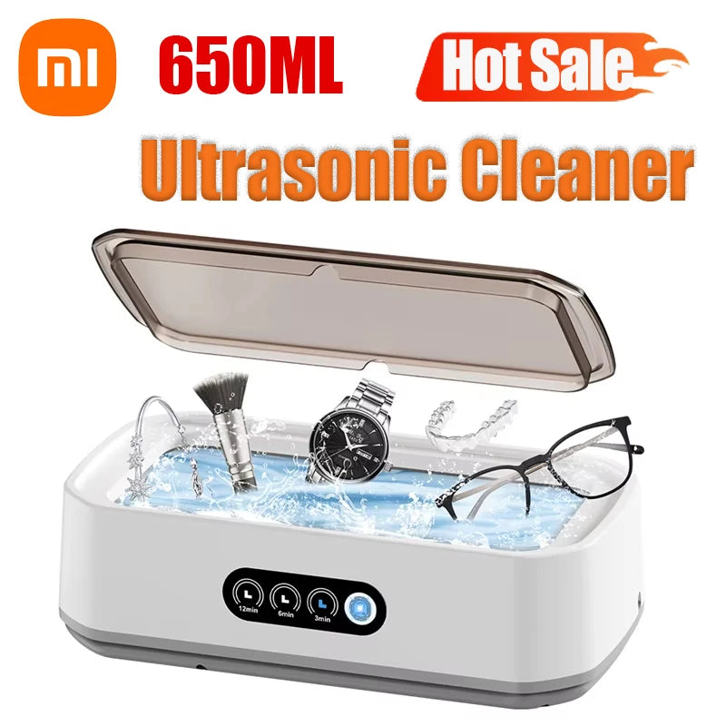 Xiaomi Ultrasonic Cleaner 48KHZ High Frequency Vibration Jewelry Eyelasses Cleaner Timing For Watches Jewelry Makeup Tool