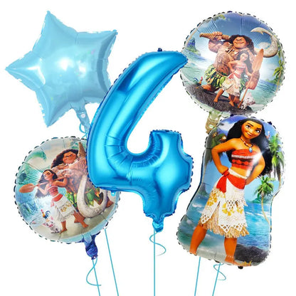 New Disney Moana Birthday Decoration Tableware Balloons Cups Plates Set Banner Vaiana Moana Theme Birthday Party Deco Supplies