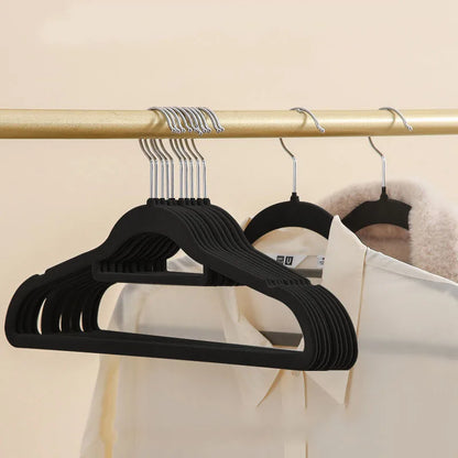 10 pcs /lot   Velvet Hangers Non-Slip Clothes Rack Suit Shirt Coat  Space Saving Hangers