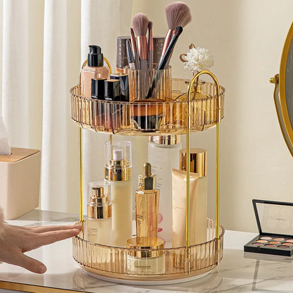 1 Pc cosmetic storage rack, modern round handle cosmetic storage rack made of high-grade and high-quality PET material, and 360