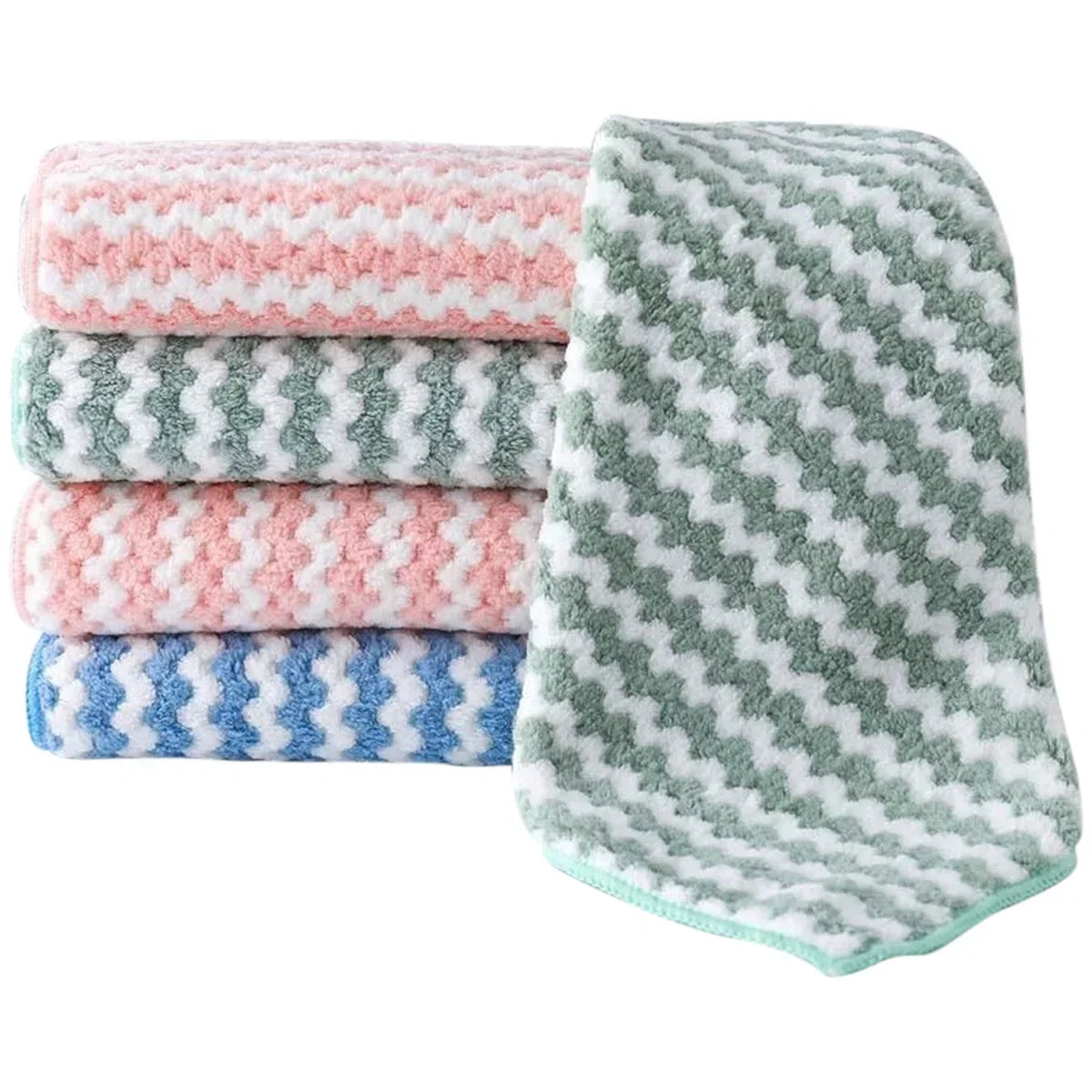 5pcs Microfiber Cleaning Cloth,Dish Cloths,10x10 Inches Dish Towels,Super Soft and Absorbent Kitchen Dishcloths,Fast Drying