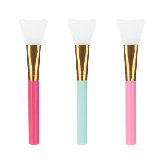 3PCS Portable Silicone Mask Brush Long Handle Fish Tail Silicone Brush Head Gel Repair Cream Applicator Stick Spatula Brush