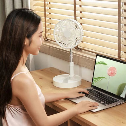 Usb Charging Desktop Home Mini Floor Fan Telescopic Fan Retractable Usb Folding Fan For Home And Office And Outdoor Activity