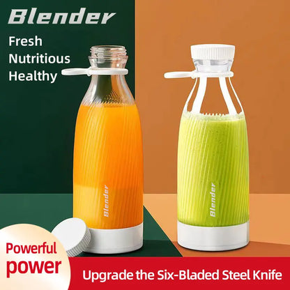 500ML Portable Blender Electric Juicer Fruit Mixers USB Rechargeable Blender  juice Cup Bottle 6 Blades