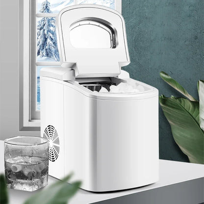 15kg Automatic Small Round Ice Maker Commercial Household Milk Tea Shop Bar Desktop Portable Ice Cube Making Machine