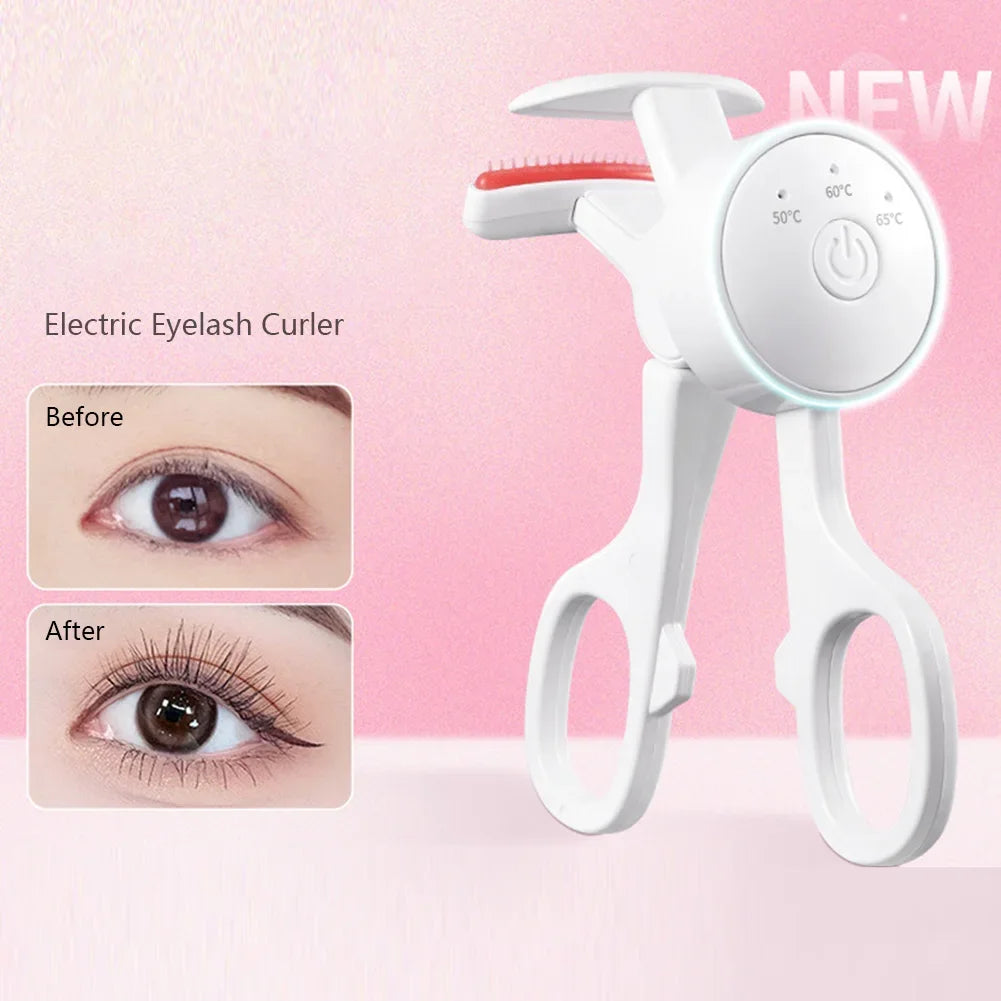 Electric Heated Eyelash Curler Eyelashes Curls Thermal Eyelash Curler USB Rechargeable Mini Long Lasting Makeup Tool Beauty Tool