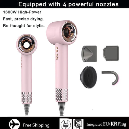 1600W High Power Hair Dryer,Blade-less,Styling Tool with Negative Ions. Silent Blower Constant Temperature Hair Care