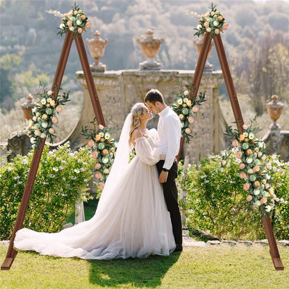 2 Pack Triangle Wooden Wedding Arch Oversized Ceremony Archway Backdrop Frame Background Flower Balloon Banquet Archway