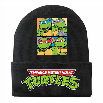 New Fashion Teenage Mutant Ninja Turtles Children's Cap Knitted Caps for Boy Trendy Baby Hat Beanie Anime Print Winter Hats Gift