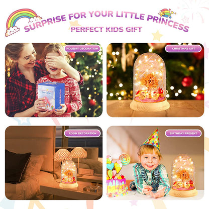 Mermaid Terrarium Kit DIY Light-Up Mermaid Toys Night Light Make Your Own Mermaid Night Light for Kids Handmade Princess Art