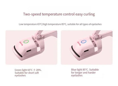 Beechip Hot Curling Electric Eyelash Curler Charging Double Temperature Eyelash Curler Lasting Temperature Control Portable