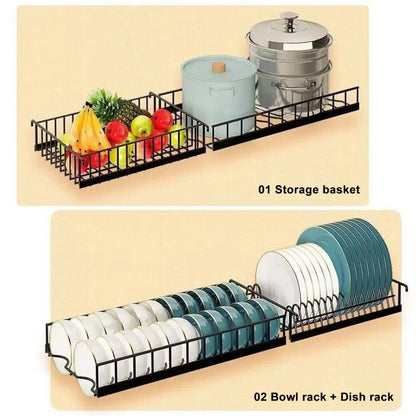 2 Tier Large Capacity Dish Rack, Sink Organize Stand, Kitchen Counter Storage Shelf Supplies for Plates Bowls Pots, Black