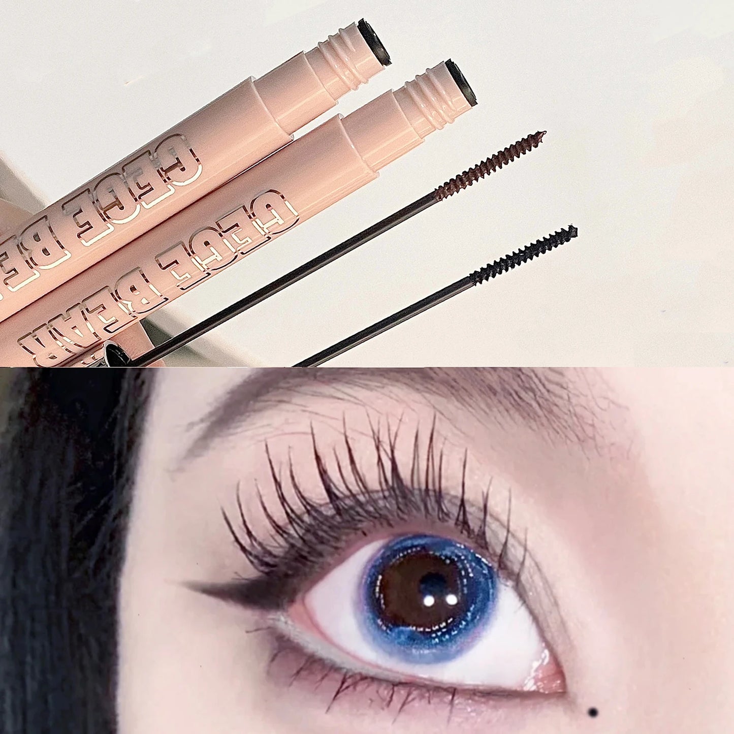 Silk Fiber Matte Mascara Makeup Ultra-Fine Brush Lengthens Eyelashes Waterproof Fast Dry Brown Black Curling Mascara Comestic