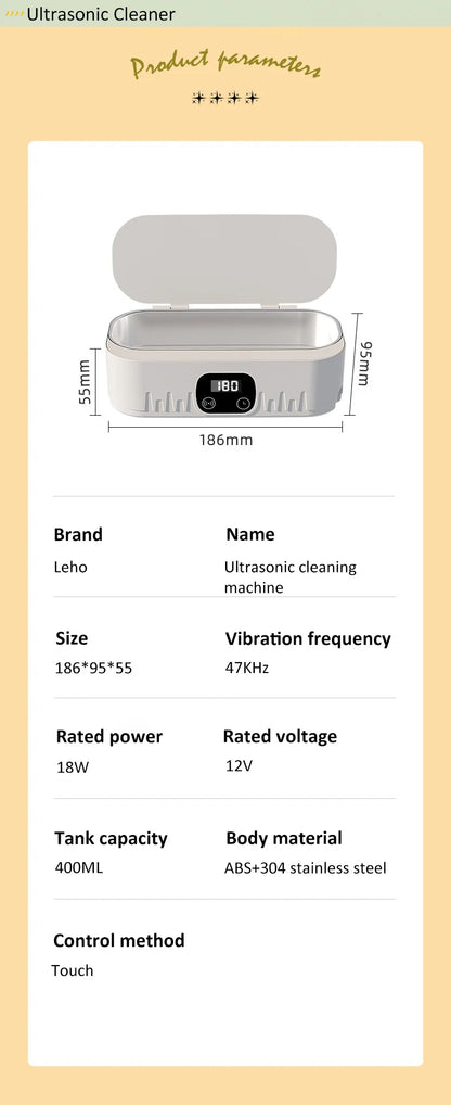 Ultrasonic Glasses Ultrasonic Cleaner Cleanser High Frequency Ultrasound Cleaning Bath For Glasses Jewelry Ultra Sonic Cleaner