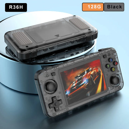 NEW Orange R36H Retro Handheld Game Console Linux System 3.5Inch IPS Screen Portable Pocket Video Player 64GB 128G Game Kid Gift