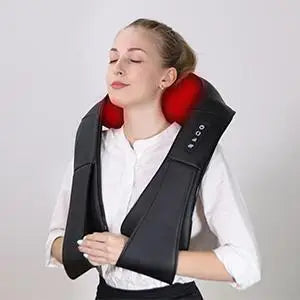 Electric Shiatsu Back Neck Shoulder Massager With Heat Kneading Body Car Home UK