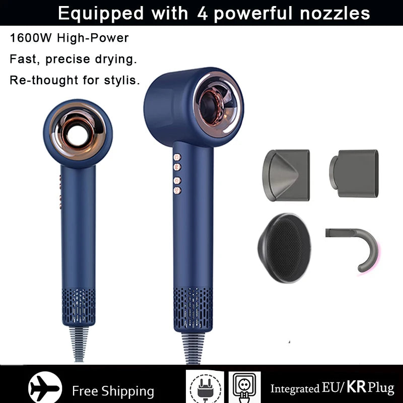 1600W High Power Hair Dryer,Blade-less,Styling Tool with Negative Ions. Silent Blower Constant Temperature Hair Care