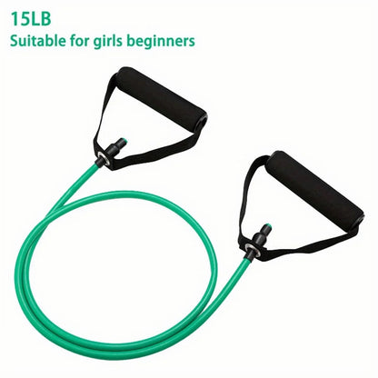 1pc 5 Levels Resistance Bands (suitable Beginner) With Handles Yoga Pull Rope Elastic Fitness Exercise Tube Band For Home Workou