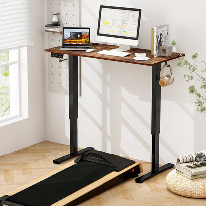 GOFLAME Electric Height Adjustable Standing Desk, 120 x 60cm Ergonomic Rising Computer Desk with 3 Memory Heights