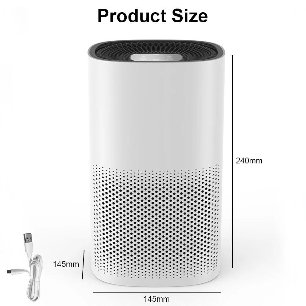 USB Air Purifier Deodorizing 210m3/H  1200r-2400r Air Cleaner for Home Offices Bedroom Air Purifier Desktop Filter Air Cleaner