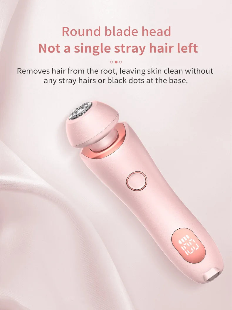 2 In 1 Electric Shaver for Women Lady Razor Hair Removal Waterproof Wet or Dry for Underarm Bikini Leg Portable Painless Trimmer