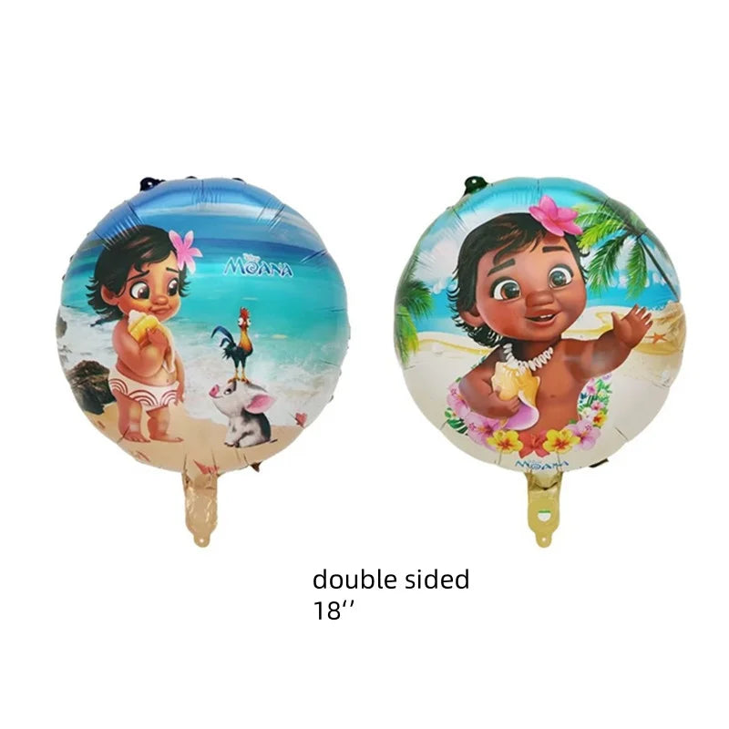 Ocean Adventure Moana Cartoon Balloons Set Baby Shower First 5th Birthday Party Decoration Supplies Shell Conch Globos