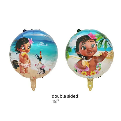 Ocean Adventure Moana Cartoon Balloons Set Baby Shower First 5th Birthday Party Decoration Supplies Shell Conch Globos