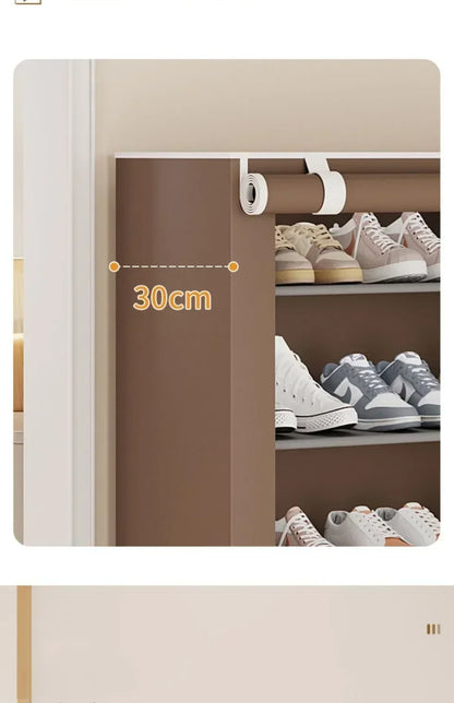 Shoe Cabinet Dustproof Fabric Multifunctional Storage Shoe Rack Moisture-proof Elevated Design Large Capacity Shoe Rack Cabinet