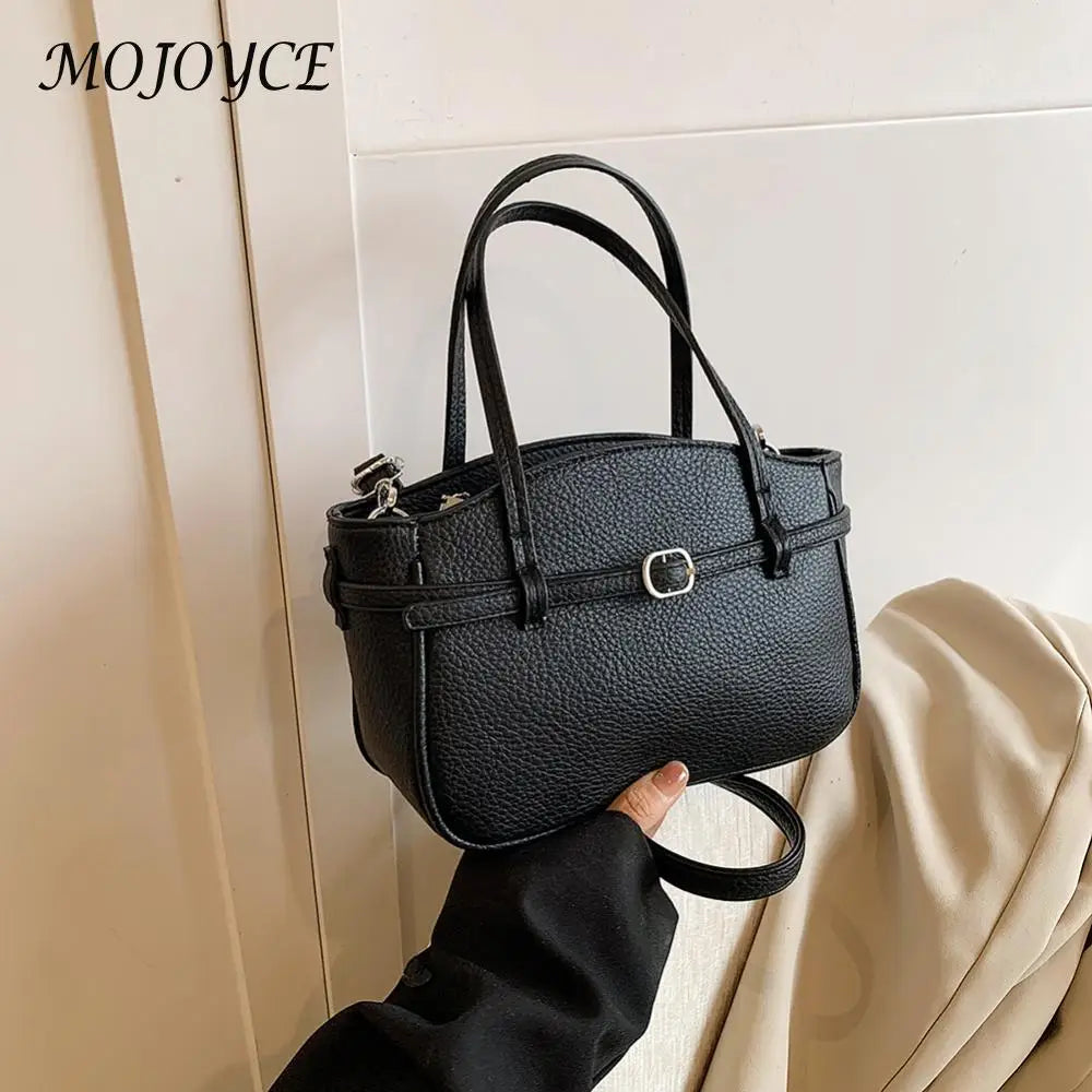 Women PU Fashion Shoulder Bag Large Capacity Stylish Messenger Bag Adjustable Strap Buckle Shoulder Purse Chic Hobo Bag