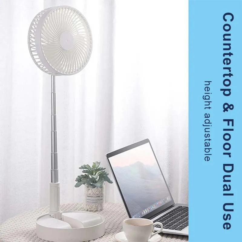 Usb Charging Desktop Home Mini Floor Fan Telescopic Fan Retractable Usb Folding Fan For Home And Office And Outdoor Activity