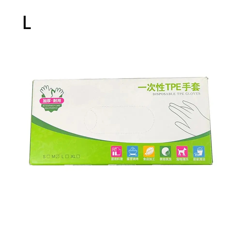 100Pcs Acid Work Safety Disposable Gloves New Food Grade TPE Latex Free Gloves Non-Slip Transparent Cleaning Gloves