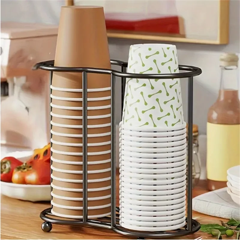 1pc Coffee Shop Disposable Cup Holder Cup Storage Rack Multi Functional Paper Cup Holder Picker Straw Bar Counter Cup Holder