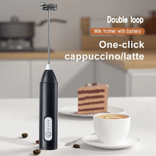 Wireless Milk Frother Electric Type-C Blender Handheld Stainless Steel Mini Coffee Maker Whisk Mixer For Coffee Cappuccino Cream