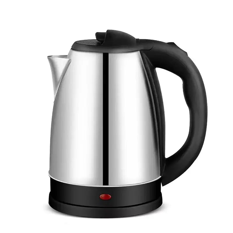 2L 220V Stainless Steel Electric Kettle Silver Black Base Separation Desion Rust-resistant Durable for Home During Travel NEW