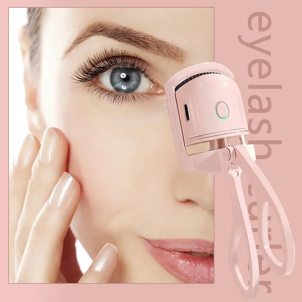 Electric Heated Eyelash Curler Eyelashes Curls Thermal Eyelash Curler USB Rechargeable Mini Long Lasting Makeup Tool Beauty Tool