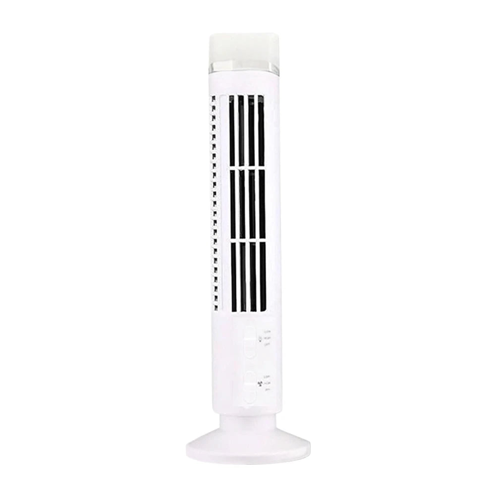 LED Tower Fan Bladeless Cooling Fan 2 Gear Speed No Leaf Air Conditioner Portable Electric Floor Fan for Living Room Bedroom