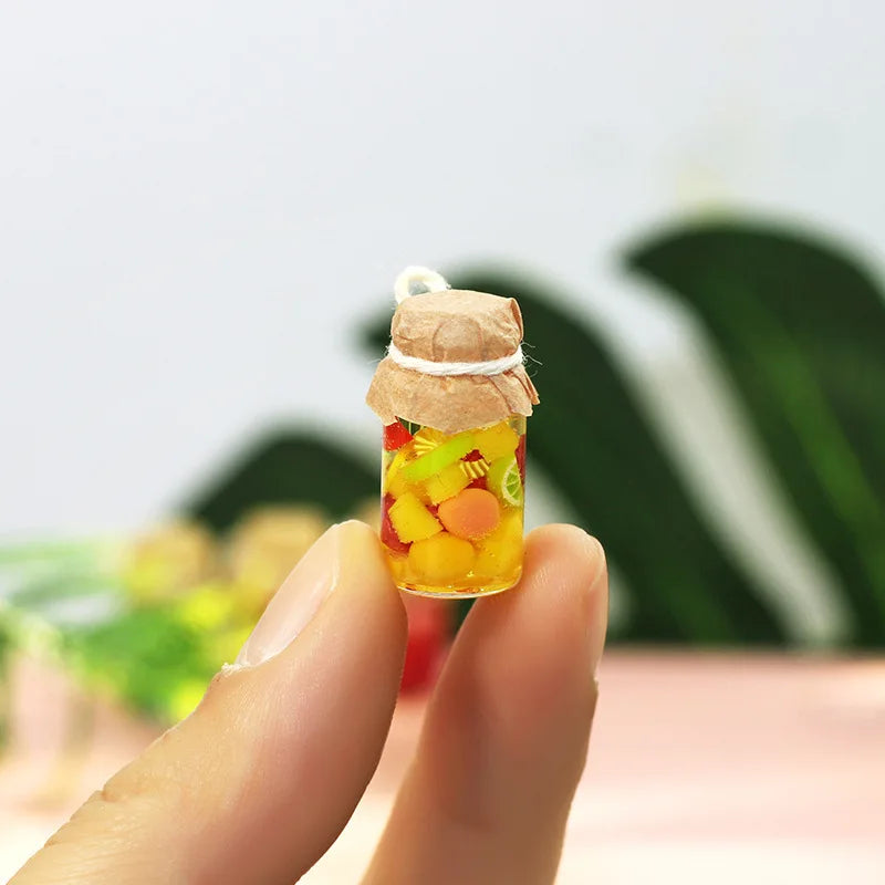 1/6 Ob11 Dollhouse Mini Canned Fruit Cocktail Miniatures Items Dolls House Kitchen Accessories Canned Strawberry Mango Girl Toys