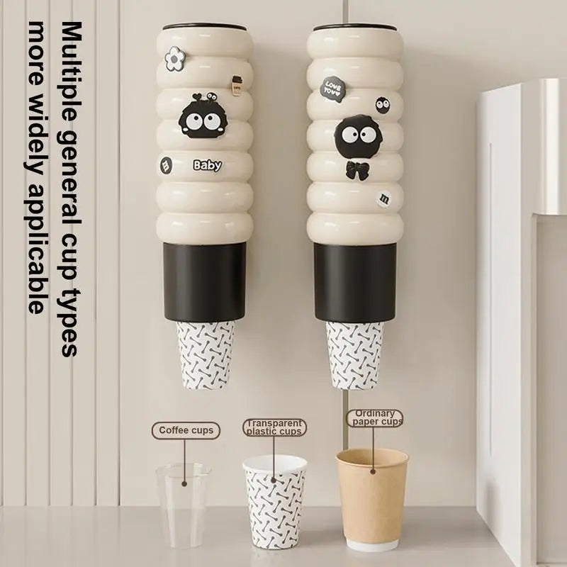 Water Cup Holder Paper Cup Dispenser Holder For Wall Pull Type Paper Cup Automatic Remover For Restaurant Bathroom Break Room