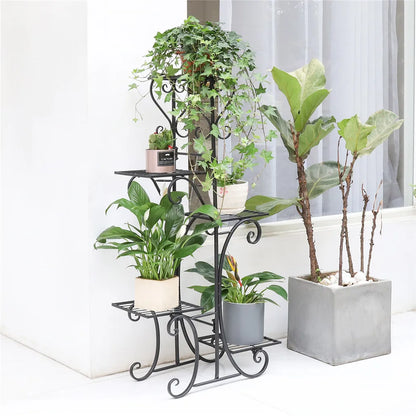 5 Tier Extra Large Indoor Outdoor Metal Plant Stand Shelf Anti Rust Iron Garden Flower Pot Holder Rack