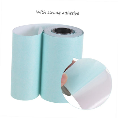 3 Rolls P1/P2 Printable Sticker Paper Roll Direct Thermal Paper w/ Self-adhesive 57*30mm for PeriPage A6 Pocket Thermal Printer