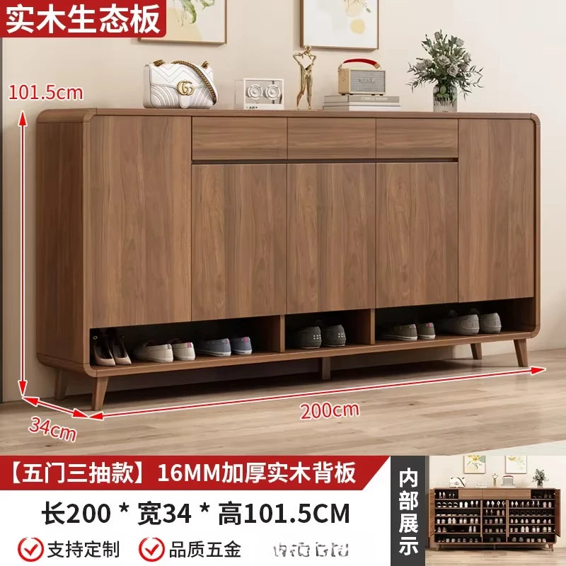 Wooden Entrance Shoe Cabinet Large Capacity Household Cabinet Balcony Foyer Cabinet IndoorZapateros Home Furniture