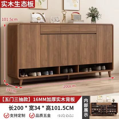 Wooden Entrance Shoe Cabinet Large Capacity Household Cabinet Balcony Foyer Cabinet IndoorZapateros Home Furniture