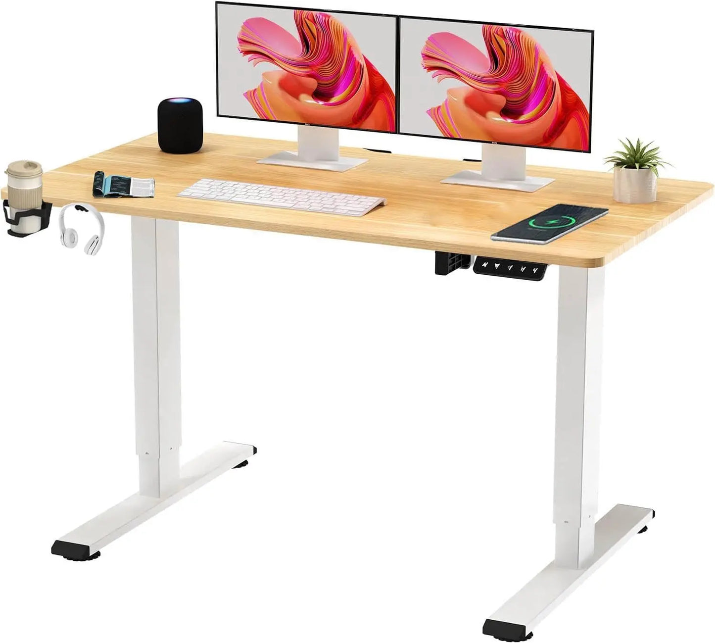 110 * 60 Electric Standing Desk ONE PIECE Height Adjustable Standing With Memory Smart Panel Desk Sit Stand