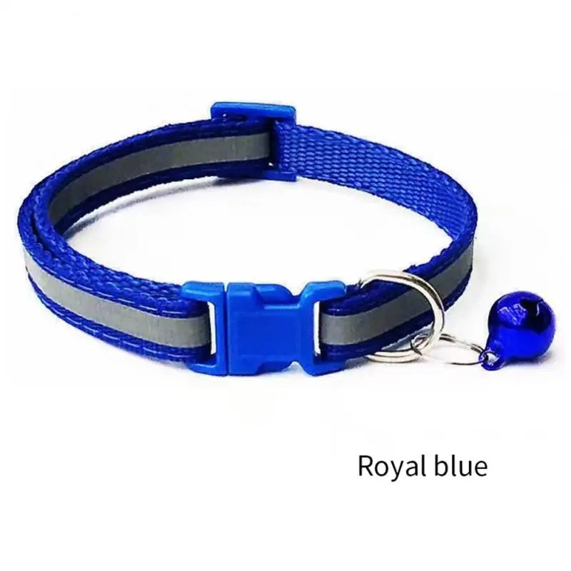 1PC Colors Reflective Breakaway Cat Collar Neck Ring Necklace Bell Pet Products Safety Elastic Adjustable Pet Reflective Collar