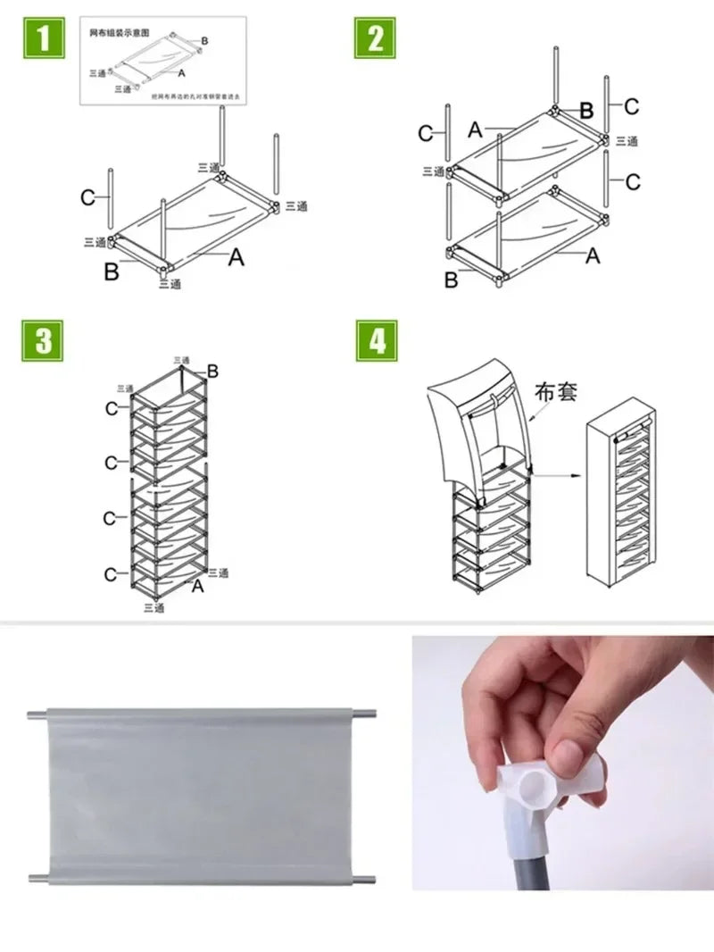 Simple shoe rack multi-layer space-saving and economical household dustproof storage shoe cabinet dormitory door simple cabinet