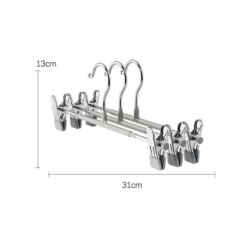 5-10pcs Clothes Rack With Adjustable Clip Anti-Slip Metal Windproof Clothes Hanger Pants Jacket Skirt Clip Closet organizer