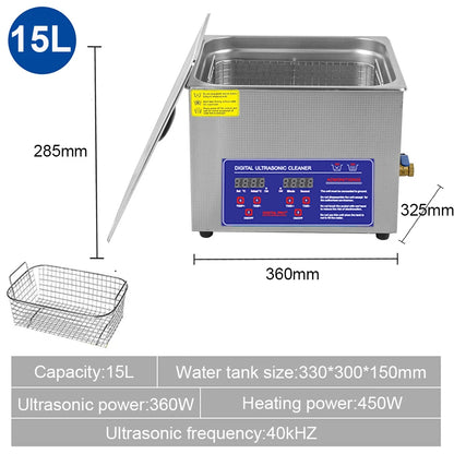 1.3L 2L 3L 6L 10L 15L 22L 30L Ultrasonic Cleaner with Heated Portable Lave-Dishes Washing Machine Diswasher Ultrasound Cleaner