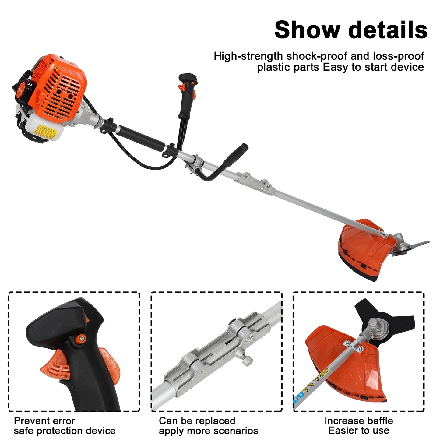 Weed Eater/ 52cc Weed Wacker Gas Powered 2-Cycle Gas String Trimmer/Edger 2 In 1 Brush Cutter Cutting Path Handheld Weed Eater ﻿